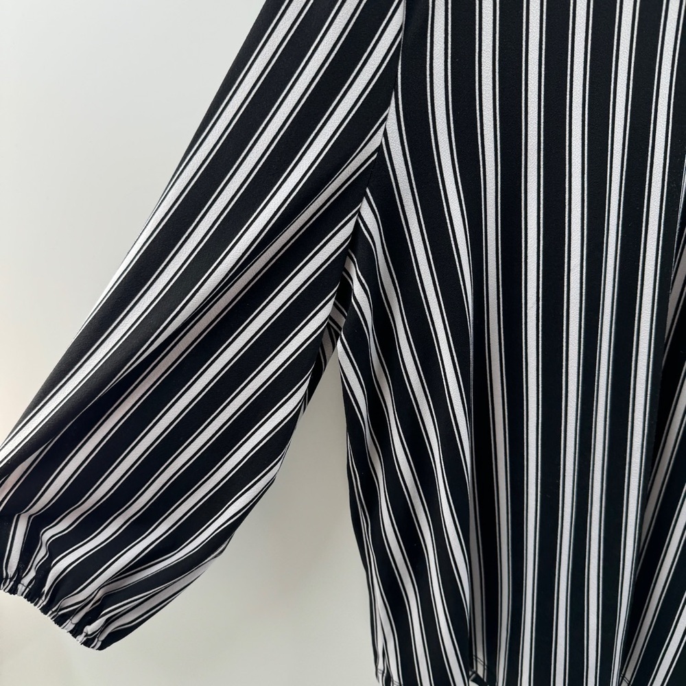Adrianna Papell Black and White Long Sleeve Top Size XL Business Casual - Picture 4 of 6